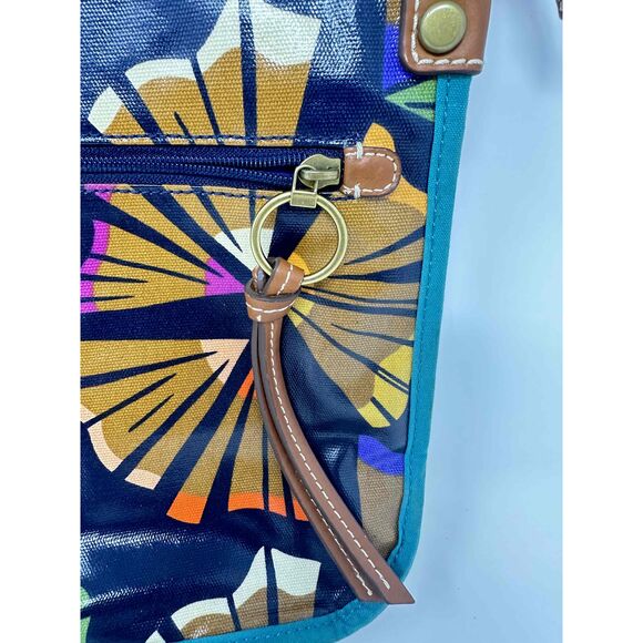 Fossil Purse Crossbody Canvas Bag Coated Key Per School Pencil Teacher Abstract - Picture 4 of 12